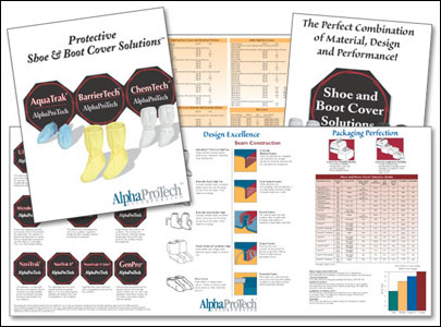 Custom Brochure Design for AlphaProTech Protective Shoe & Boot Cover Solutions by Dynamic Digital Advertising