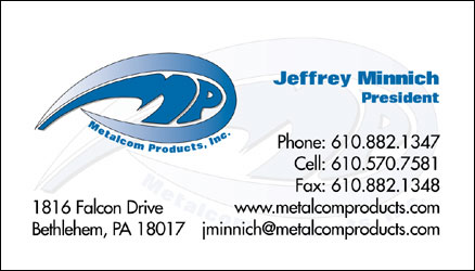 Professional Business Card Design for Metalcom Products Inc. by Dynamic Digital Advertising
