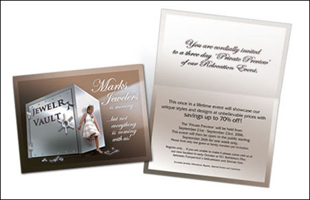 Direct Mail Invitation Design for Marks Jewelers by Dynamic Digital Advertising