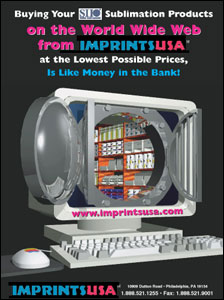 product trade ad designed for Imprints USA